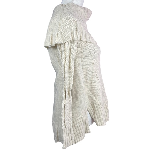 Smartwool Merino Off Shoulder Sweater S Cable knit cream beige chunky - Picture 6 of 12